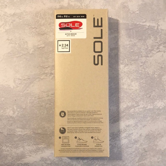 Sole - Active Medium Plantar Fasciitis Relief Arch Support Men’s 10/Women’s 12 - Picture 3 of 5